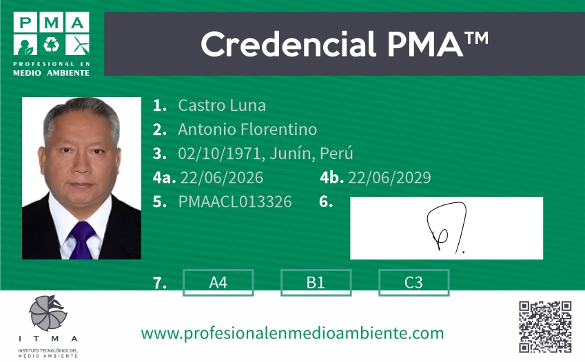 Credencial PMA™ Profesional en Medio Ambiente. Nivel Sénior