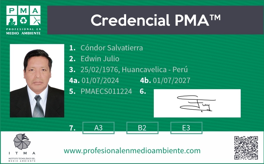Credencial PMA™ Educador Ambiental Certificado. Nivel 3