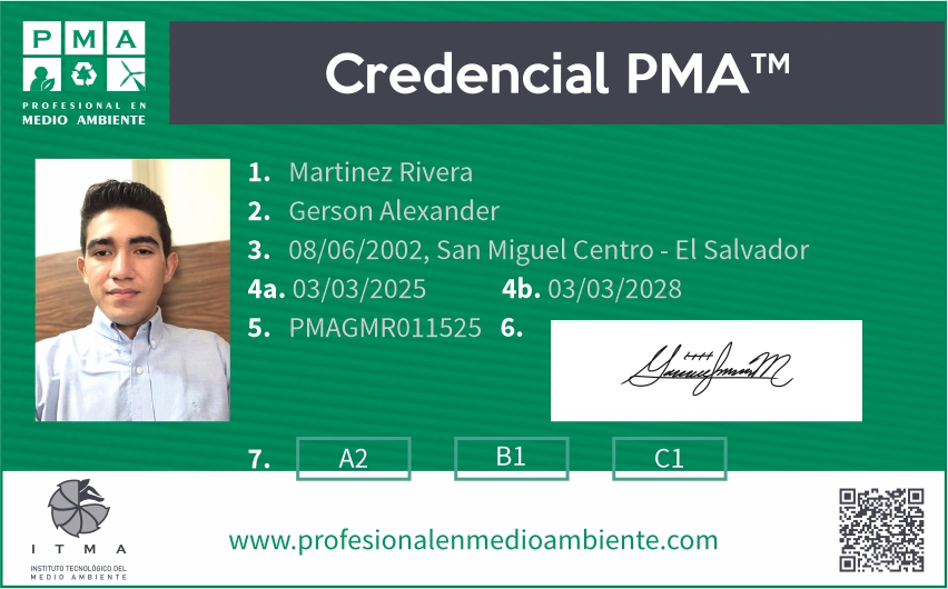 Credencial PMA™ Profesional en Medio Ambiente. Nivel Júnior