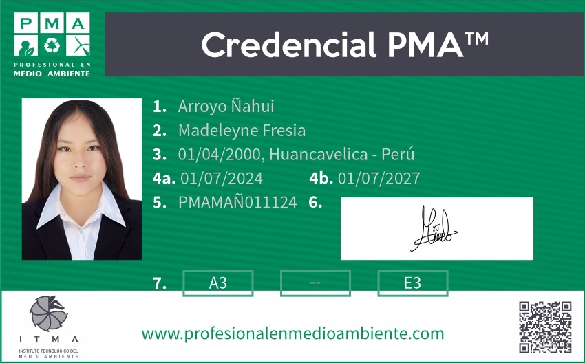 Credencial PMA™ Educador Ambiental Certificado. Nivel 3
