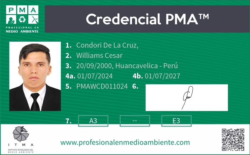 Credencial PMA™ Educador Ambiental Certificado. Nivel 3
